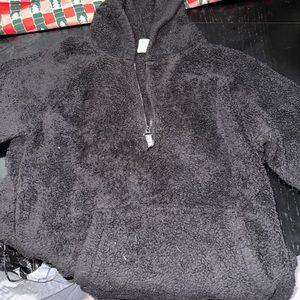 Fuzzy pull over jacket